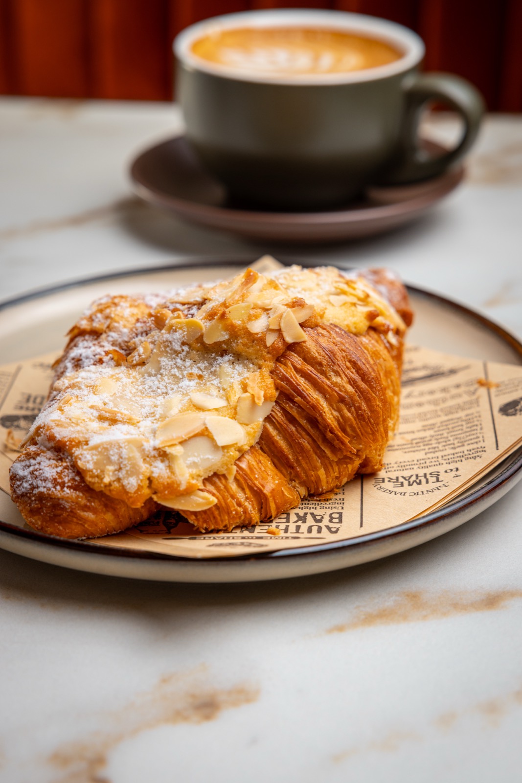 Almond croissant & flat white